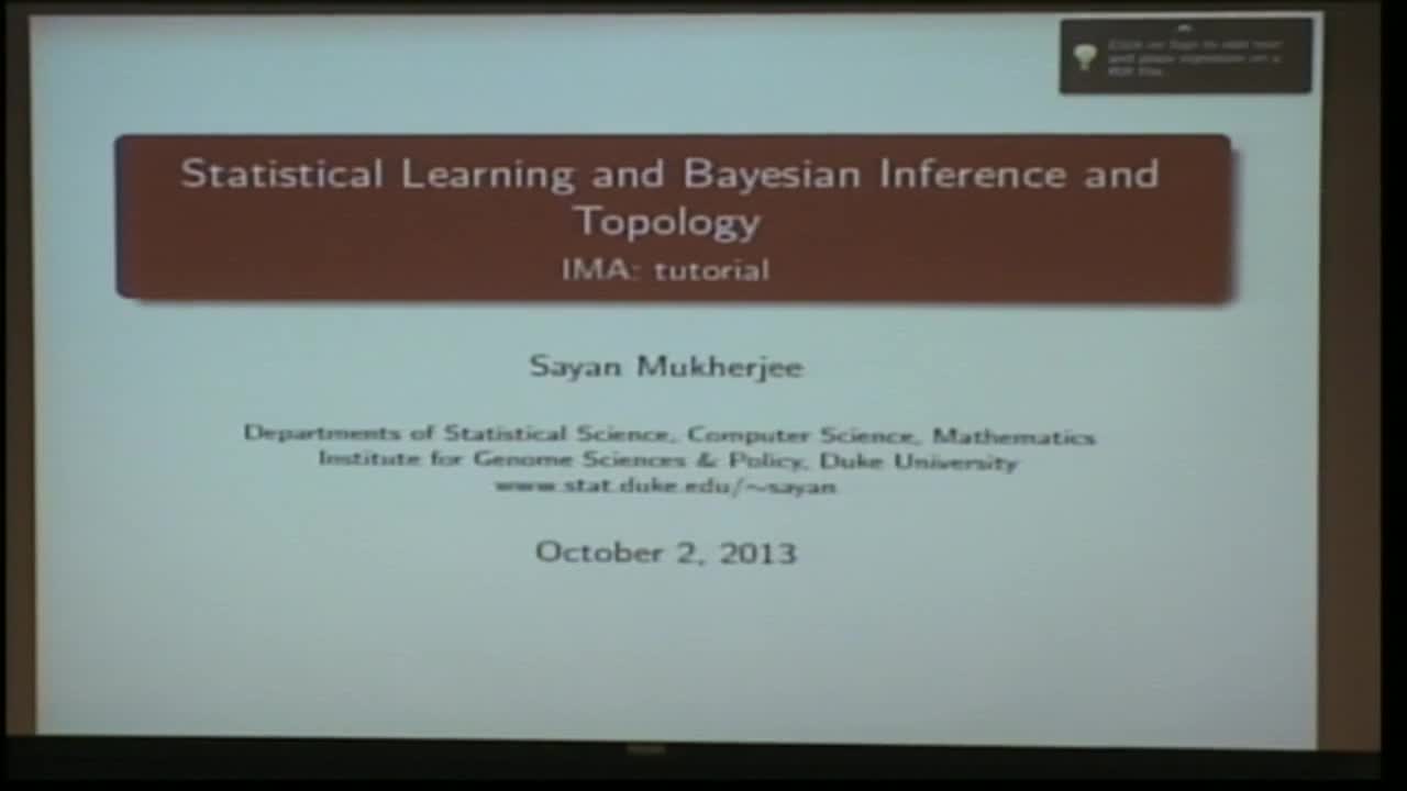 Statistical Learning and Bayesian Inference and Topology Thumbnail