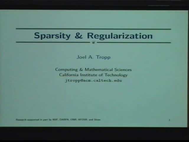 Survey/Tutorial lecture - Sparsity, Regularization, and Applications

 Thumbnail