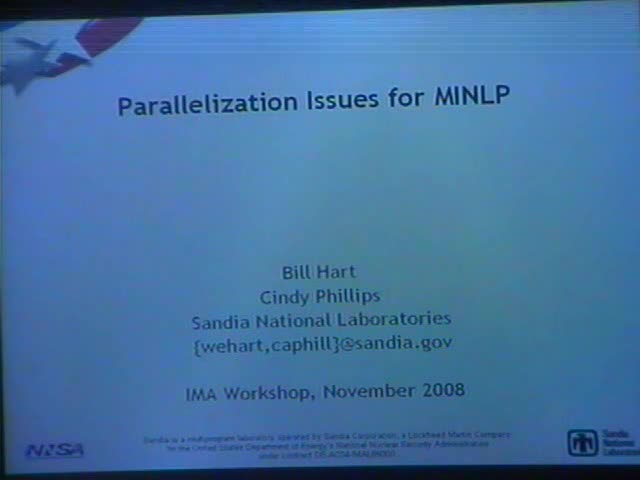 Parallelization issues for MINLP Part I Thumbnail