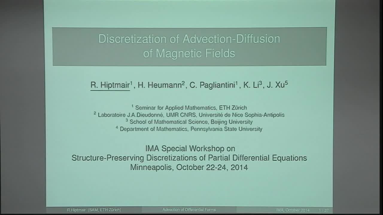 Discretization of Advection-Diffusion of Magnetic Fields Thumbnail