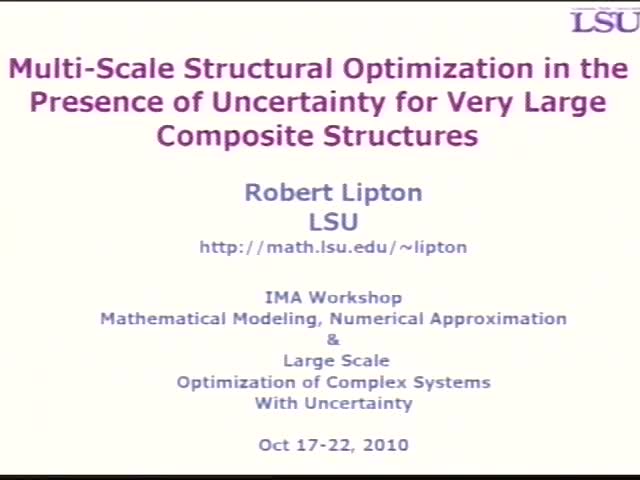 Multi-scale structural optimization in the presence of
uncertainty for very large composite structures Thumbnail