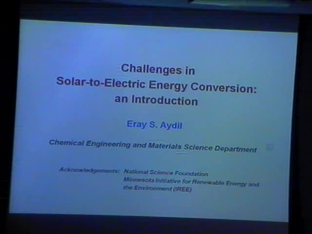 Challenges in efficient and inexpensive solar-to-electric
energy conversion
 Thumbnail