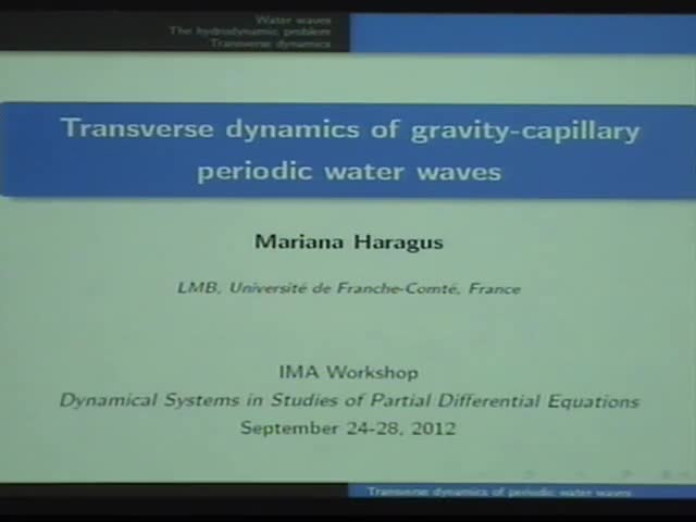 Transverse dynamics of gravity-capillary periodic water waves Thumbnail