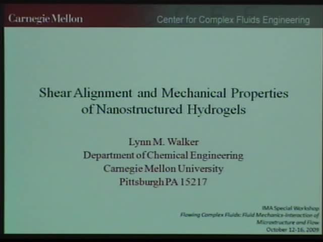 Shear alignment and mechanical properties of
nanostructured hydrogels
 Thumbnail