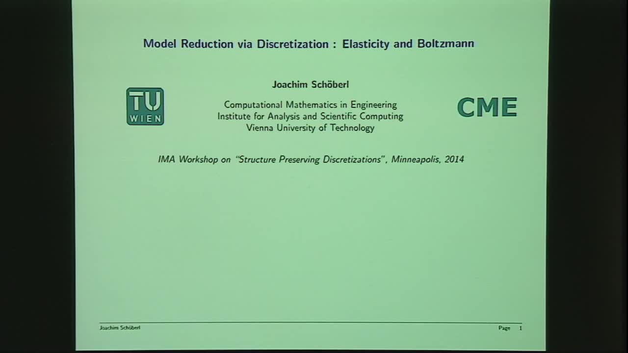 Model Reduction via Discretization : Elasticity and Boltzmann Thumbnail