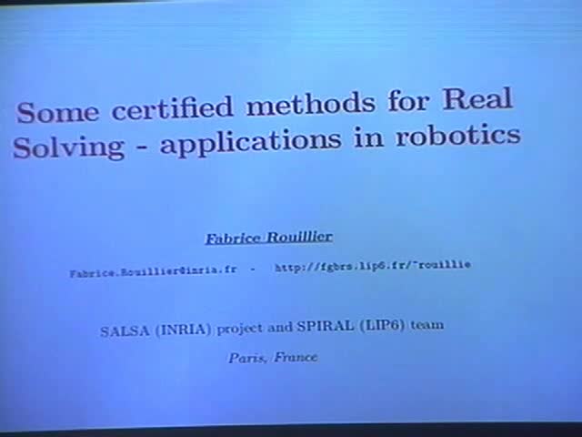 Some certified methods for Real Solving - applications in robotics Thumbnail