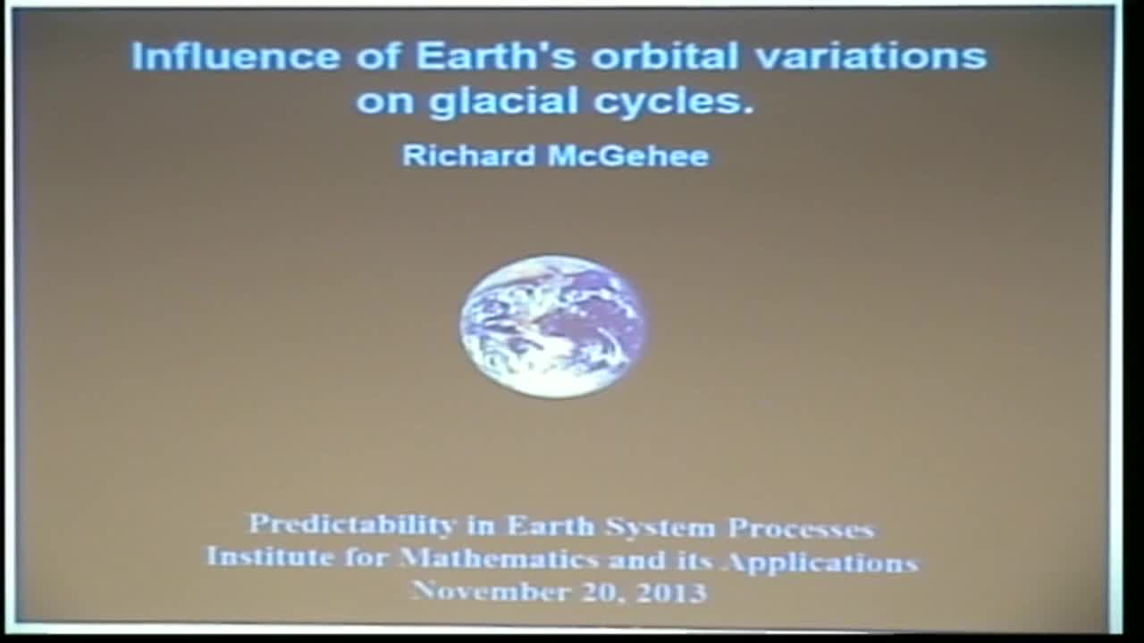 Influence of Earth's Orbital Nariations on Glacial Cycles. Thumbnail