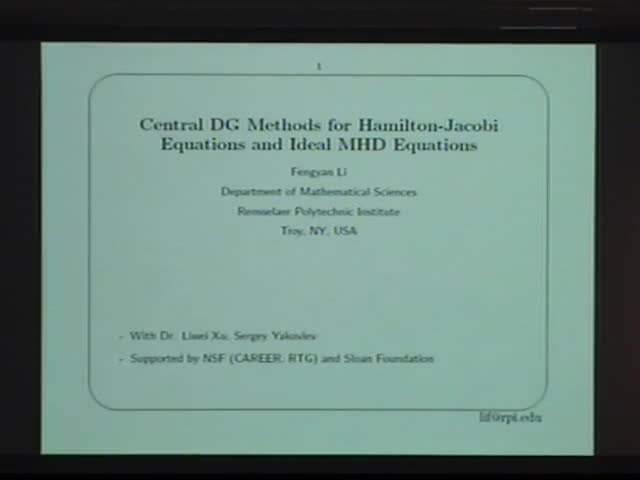 Central DG methods for Hamilton-Jacobi equations and ideal MHD equations Thumbnail