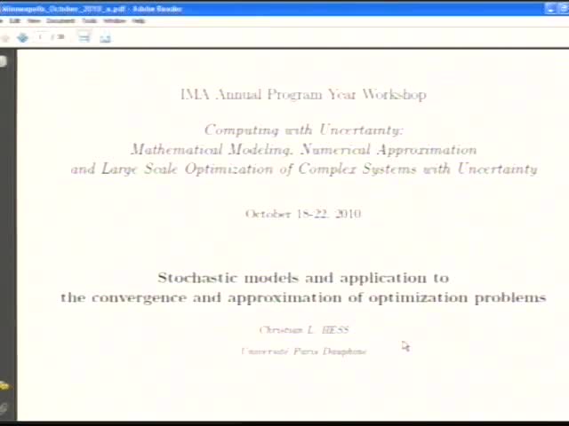 Stochastic models with application to approximation of
optimization problems Thumbnail