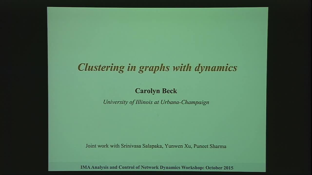 Clustering in Graphs with Dynamics Thumbnail