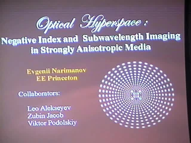 "Optical Hyperspace":  Negative refractive index and sub-wavelength
imaging in strongly anisotropic media Thumbnail