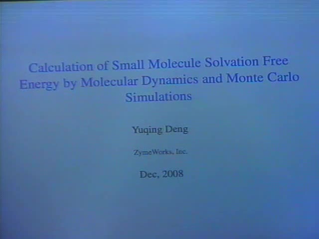 Calculation of small molecule solvation free energy by molecular dynamics
and Monte Carlo simulations. Thumbnail