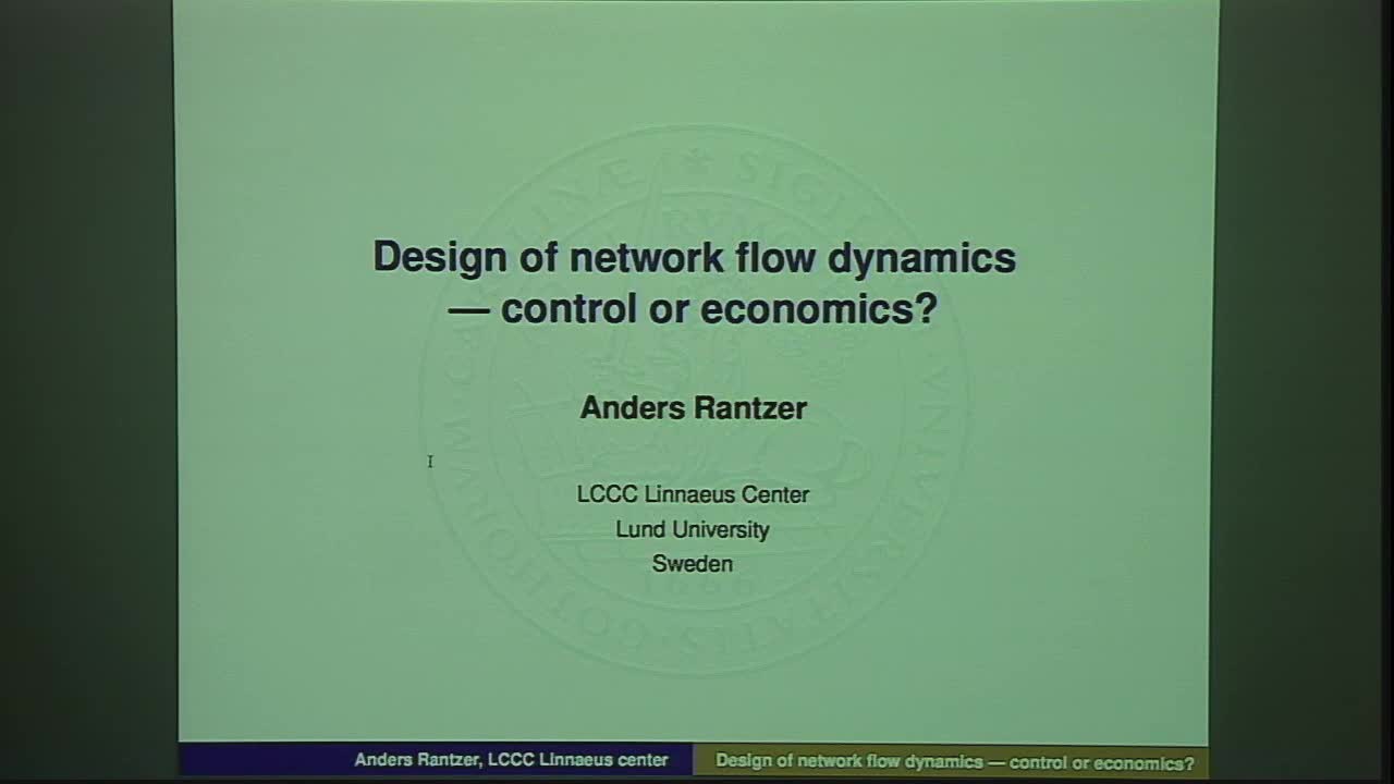 Distributed control and exchange economics: Two approaches to design of network flow dynamics Thumbnail