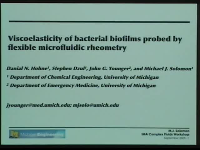 Viscoelasticity of bacterial biofilms probed by flexible microfluidic rheometry Thumbnail