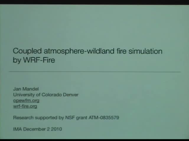 Coupled atmosphere - wildland fire numerical simulation by WRF-Fire Thumbnail