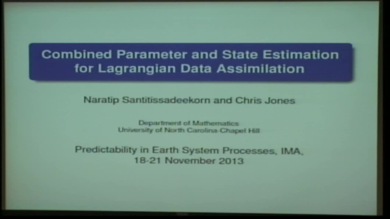 Combined Parameter and State Estimation in Lagrangian Data Assimilation Thumbnail