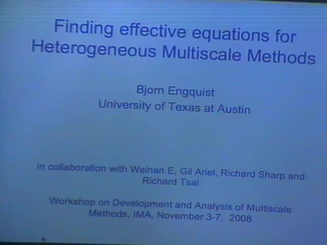Finding effective equations for heterogeneous multiscale methods  Thumbnail