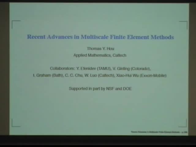 Recent advances in mutliscale finite element methods Thumbnail