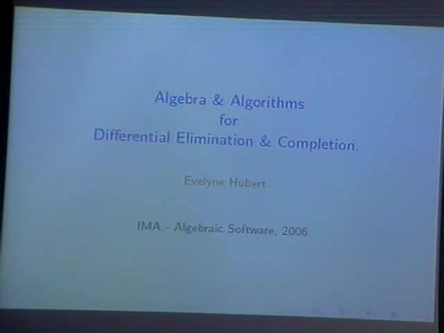 Algebra & Algorithms for Differential Elimination & Completion Thumbnail