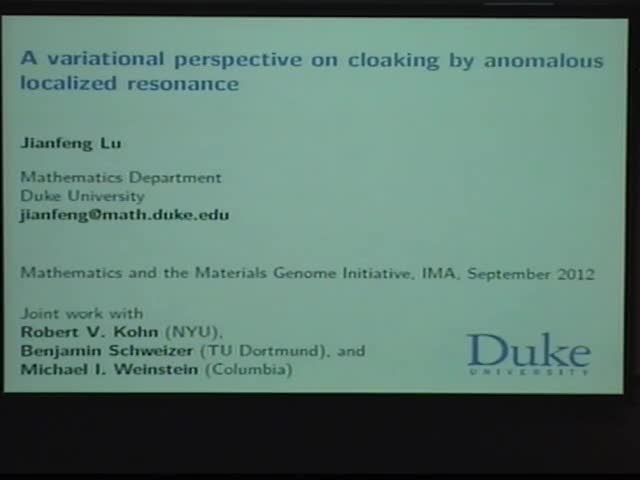 A Variational Perspective on Cloaking by Anomalous Localized Resonance Thumbnail