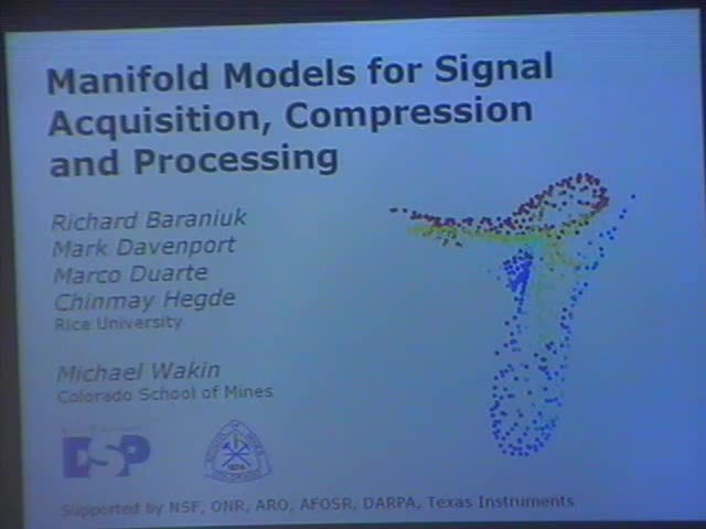 Manifold models for signal acquisition, compression, and
processing
 Thumbnail