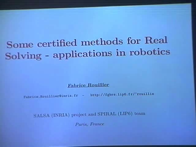 Some certified methods for Real Solving - applications in robotics (continued) Thumbnail