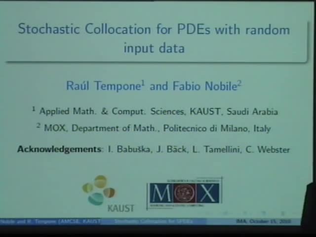 Lecture 2. Mathematical problems parametrized by a finite number of input random variables (finite dimensional case). Perturbation techniques and second order moment analysis. Sampling methods: Monte Carlo and variants; convergence analysis Thumbnail