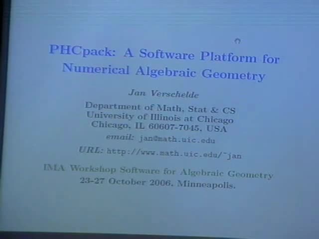 PHCpack: A Software Platform for Numerical Algebraic Geometry Thumbnail