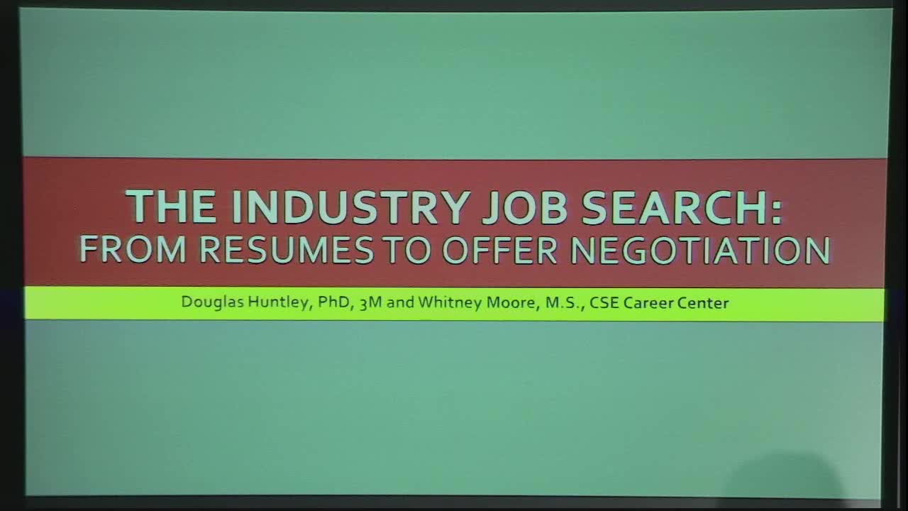 The Industry Job Search: From Resumes to Offer Negotiation Thumbnail