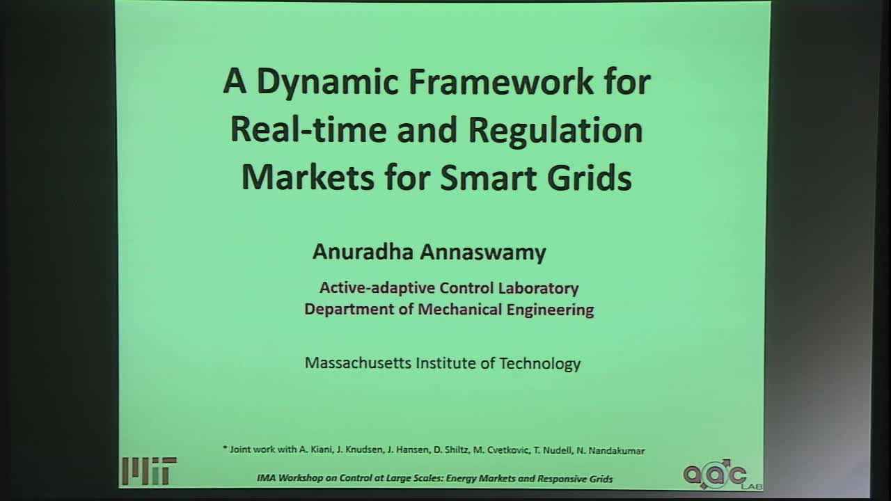 A Dynamic Framework for Real-time and Regulation Markets for Smart Grids Thumbnail