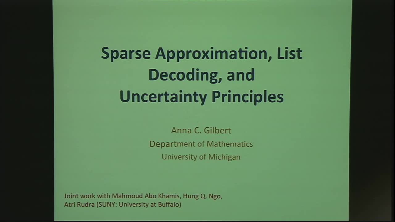 Sparse Approximation, List Decoding, and Uncertainty Principles Thumbnail