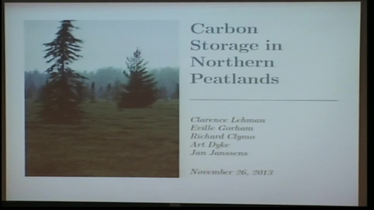 Carbon Storage in Northern Peatlands, Clarence Lehman Thumbnail