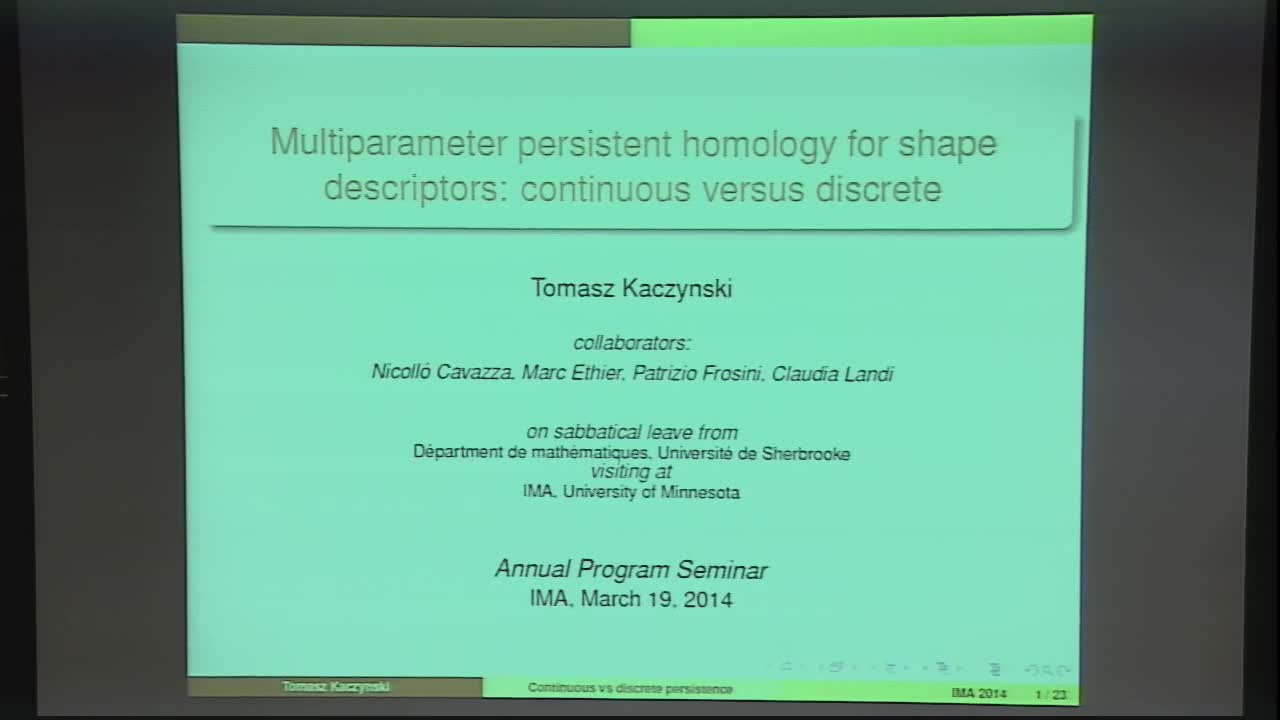 Multiparameter Persistent Homology for Shape Comparison: Continuous versus Discrete Thumbnail