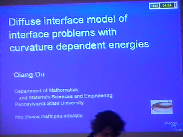 Diffuse interface model of interface problems
with curvature dependent energies
 Thumbnail
