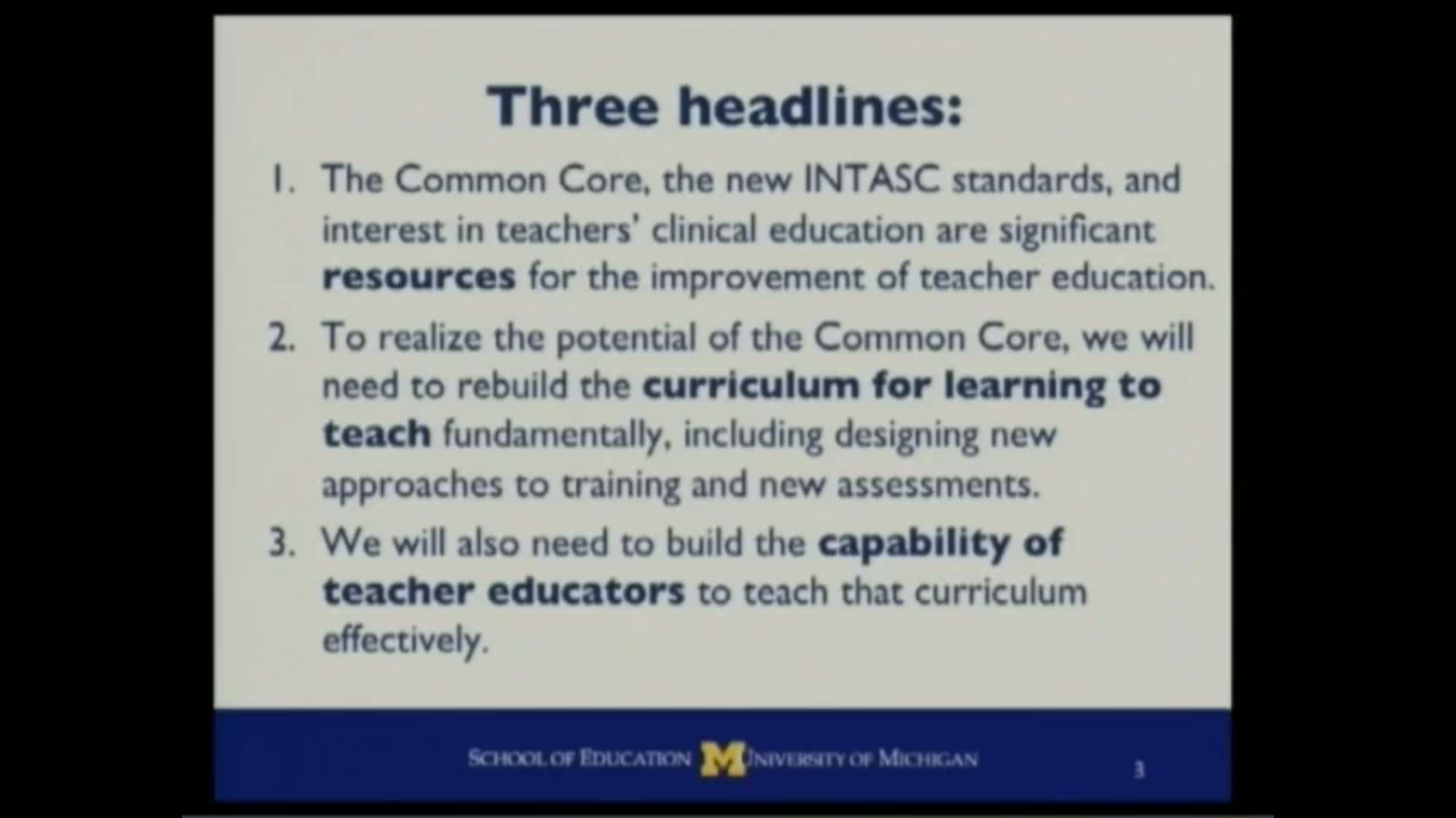 Critical Issues In Mathematics Education 2011: Mathematical Education of Teachers, lecture 4 - Learning to Teach Something in Particular: How the Common Core Can Leverage Radical Improvement in Teacher Training Thumbnail