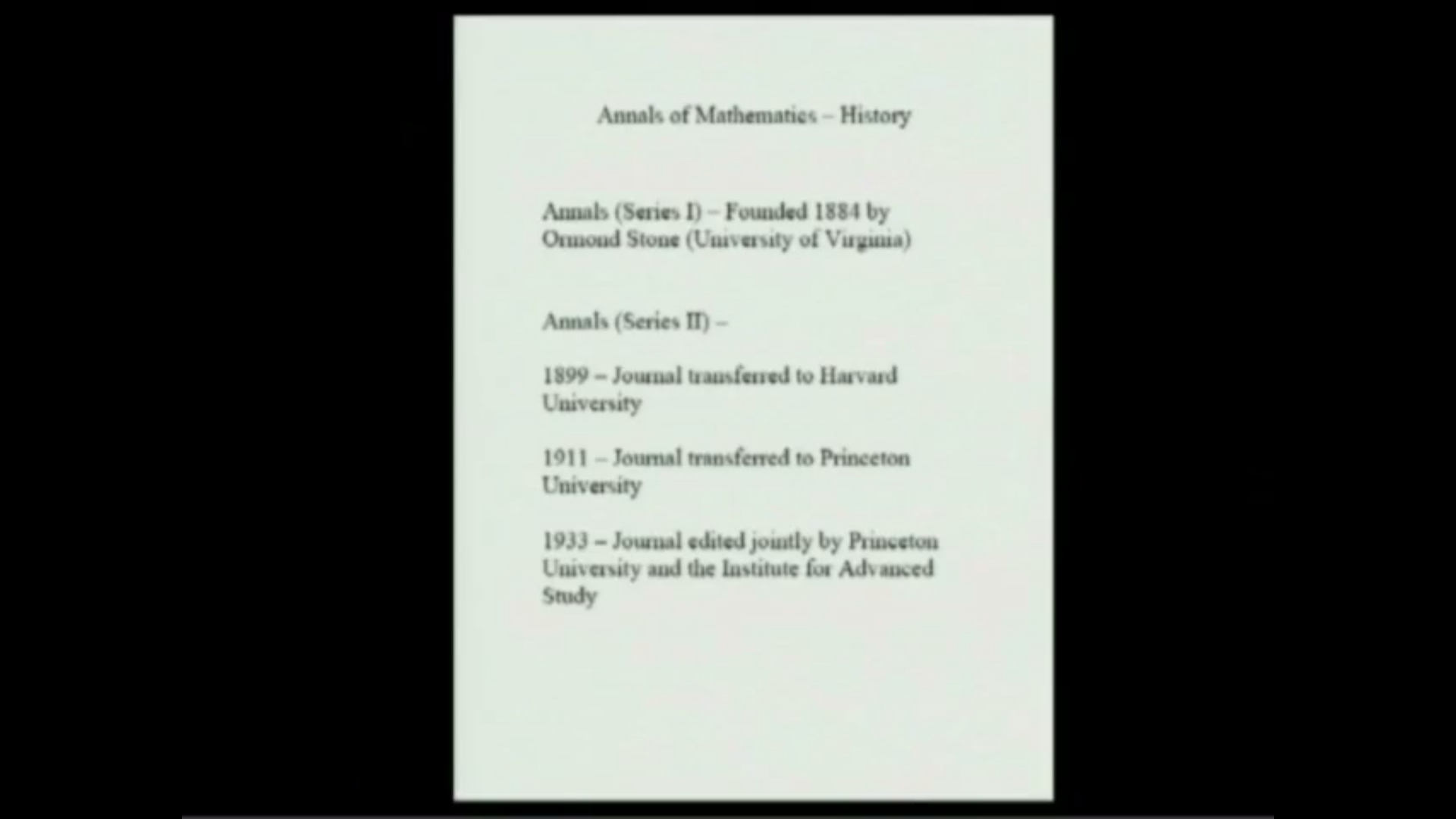 Workshop on Mathematical Journals, lec. 20 - An Editor's view of recent challenges faced by the Annals Thumbnail