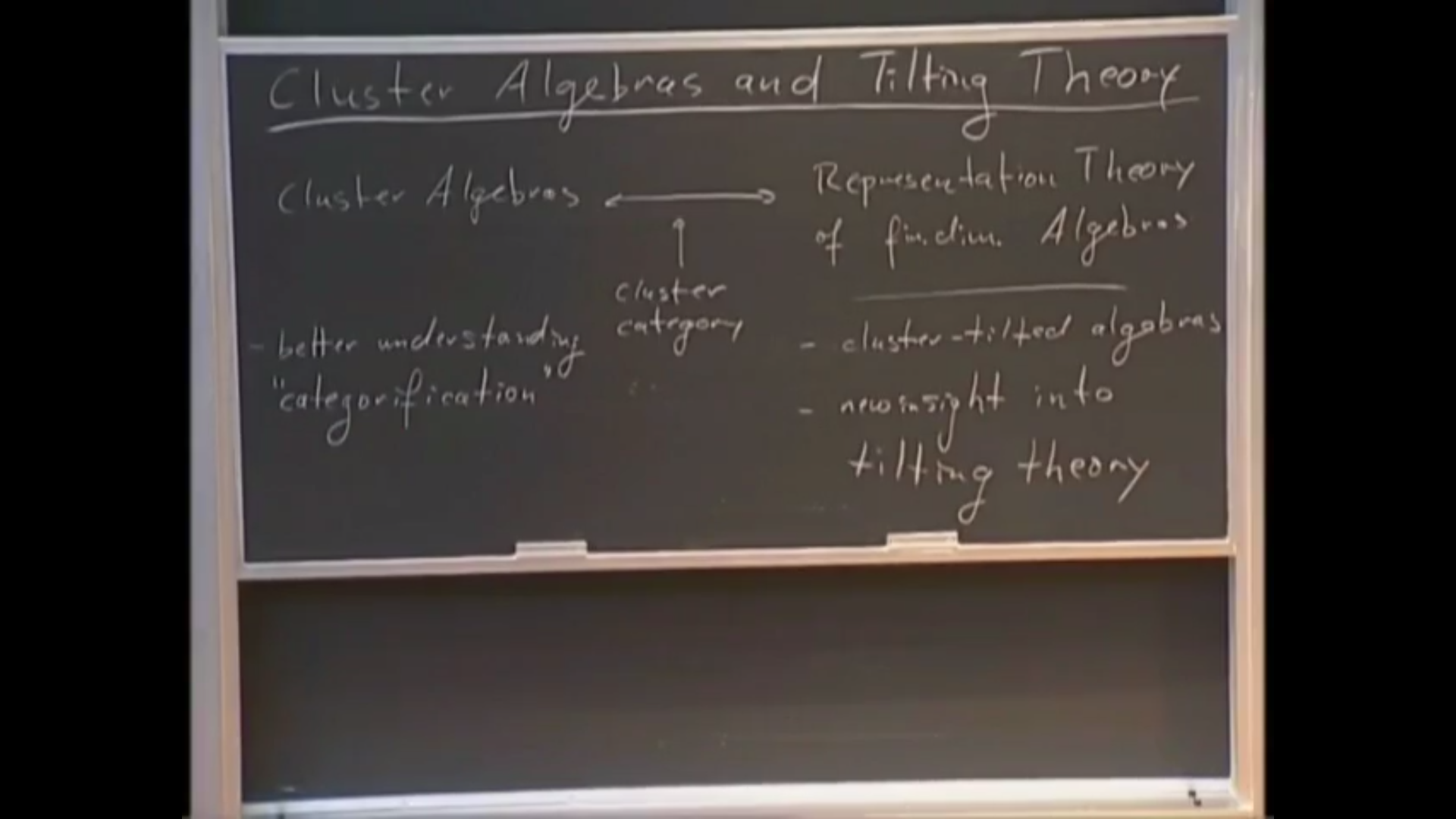 Cluster Algebras And Cluster Combinatorics, lecture 11 Thumbnail