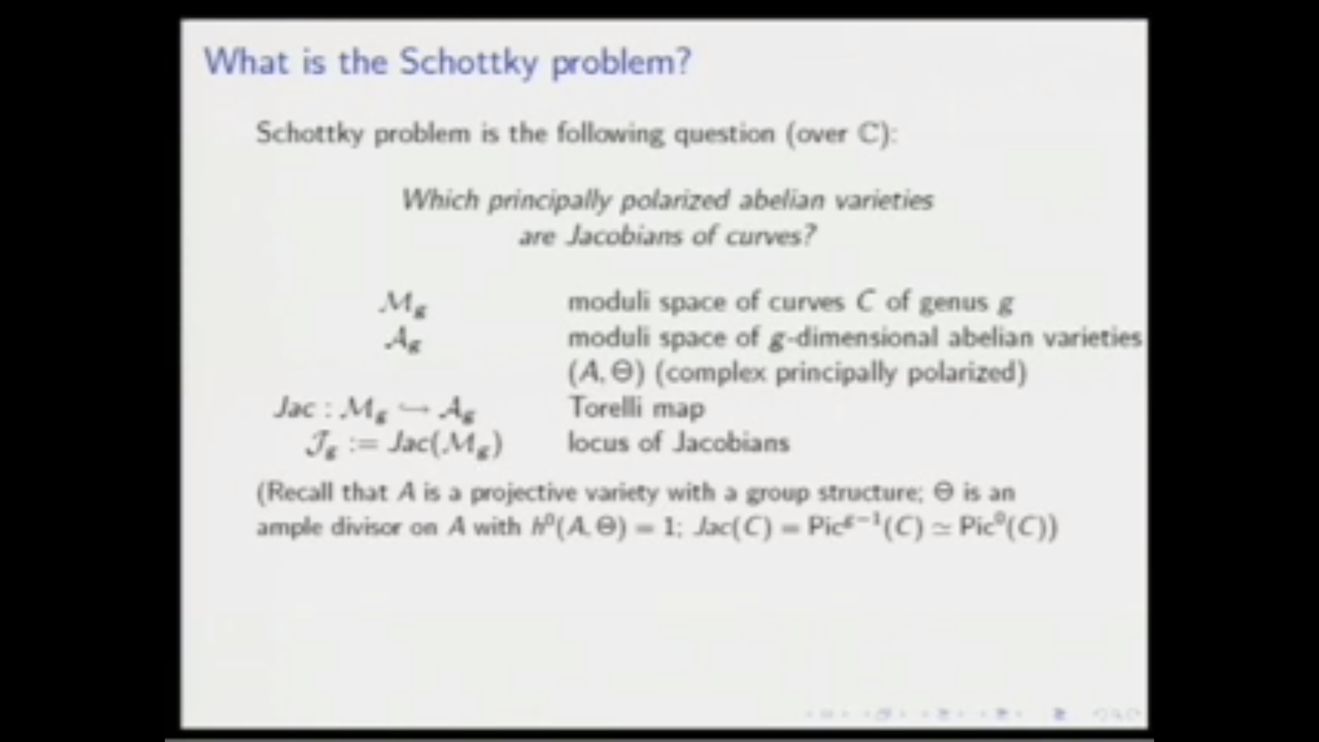 The Schottky problem Thumbnail