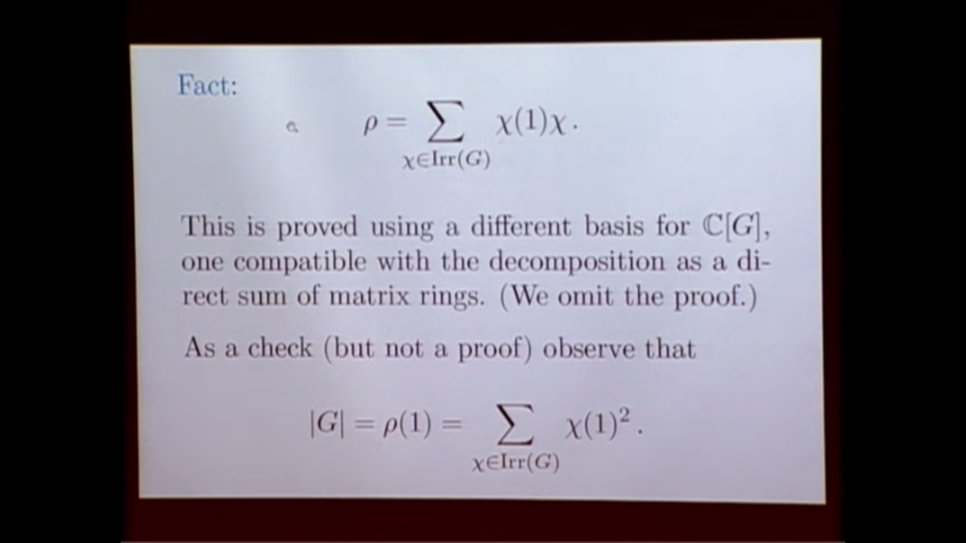 An Introduction To Character Theory And The McKay Conjecture, lecture 3 Thumbnail