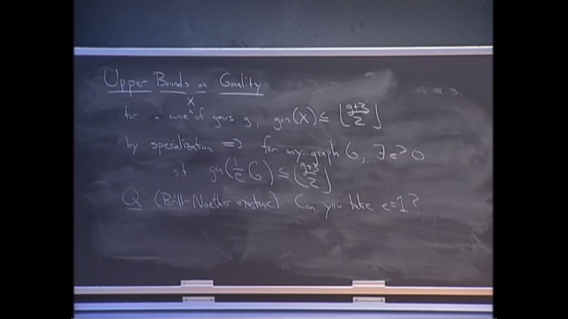 Chip Firing and Tropical Curves, lecture 16 Thumbnail