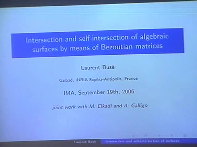 Intersection and self-intersection of surfaces by means of Bezoutian matrices Thumbnail