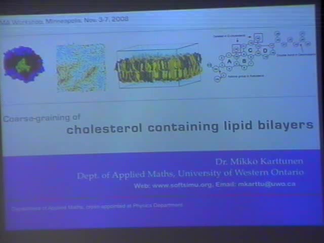 Coarse-graining of cholesterol containing lipid bilayers  Thumbnail