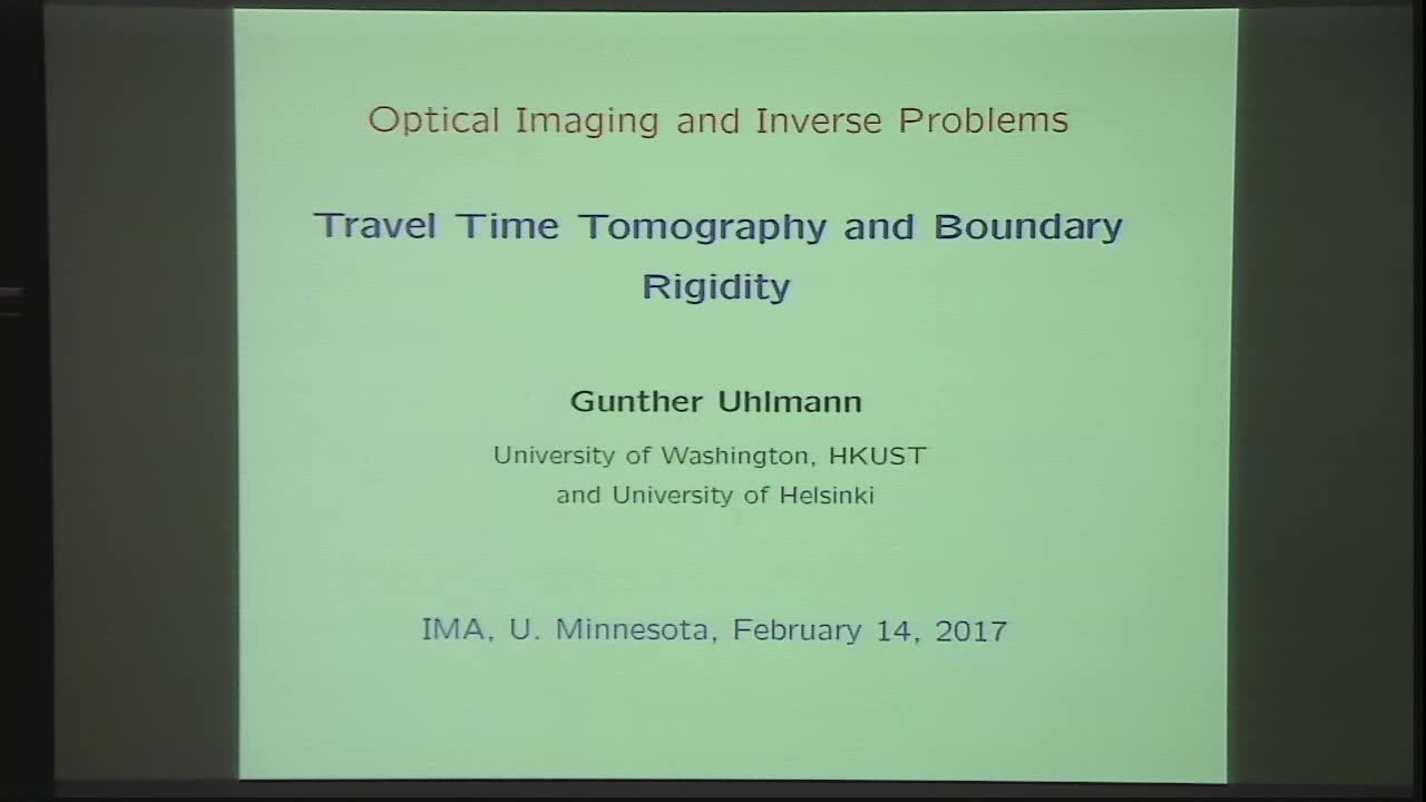 Travel Time Tomography and Boundary Rigidity Thumbnail