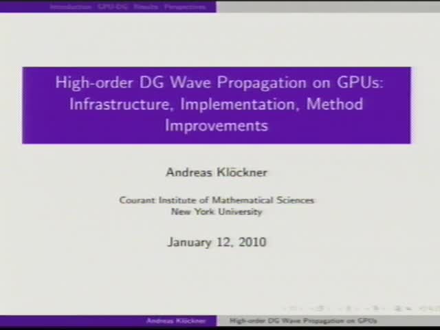 High-order DG Wave Propagation on GPUs: Infrastructure, Implementation, 
Method Improvements Thumbnail