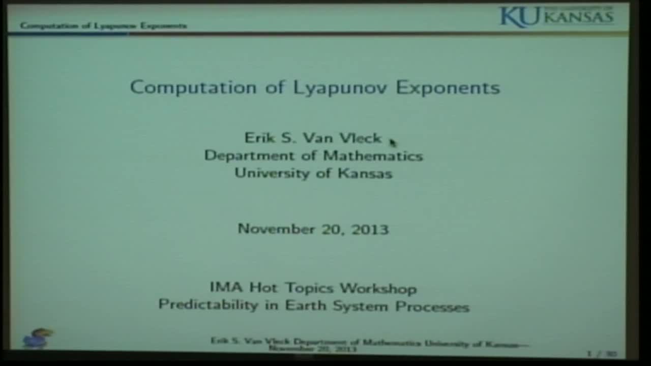 Computation of Lyapunov Exponents Thumbnail