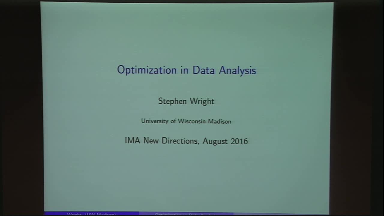 Optimization in Machine Learning and Data Analysis Thumbnail