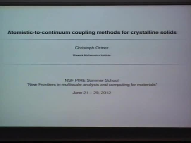 (Theme 3) Atomistic-to-continuum coupling methods for crystalline solids Thumbnail