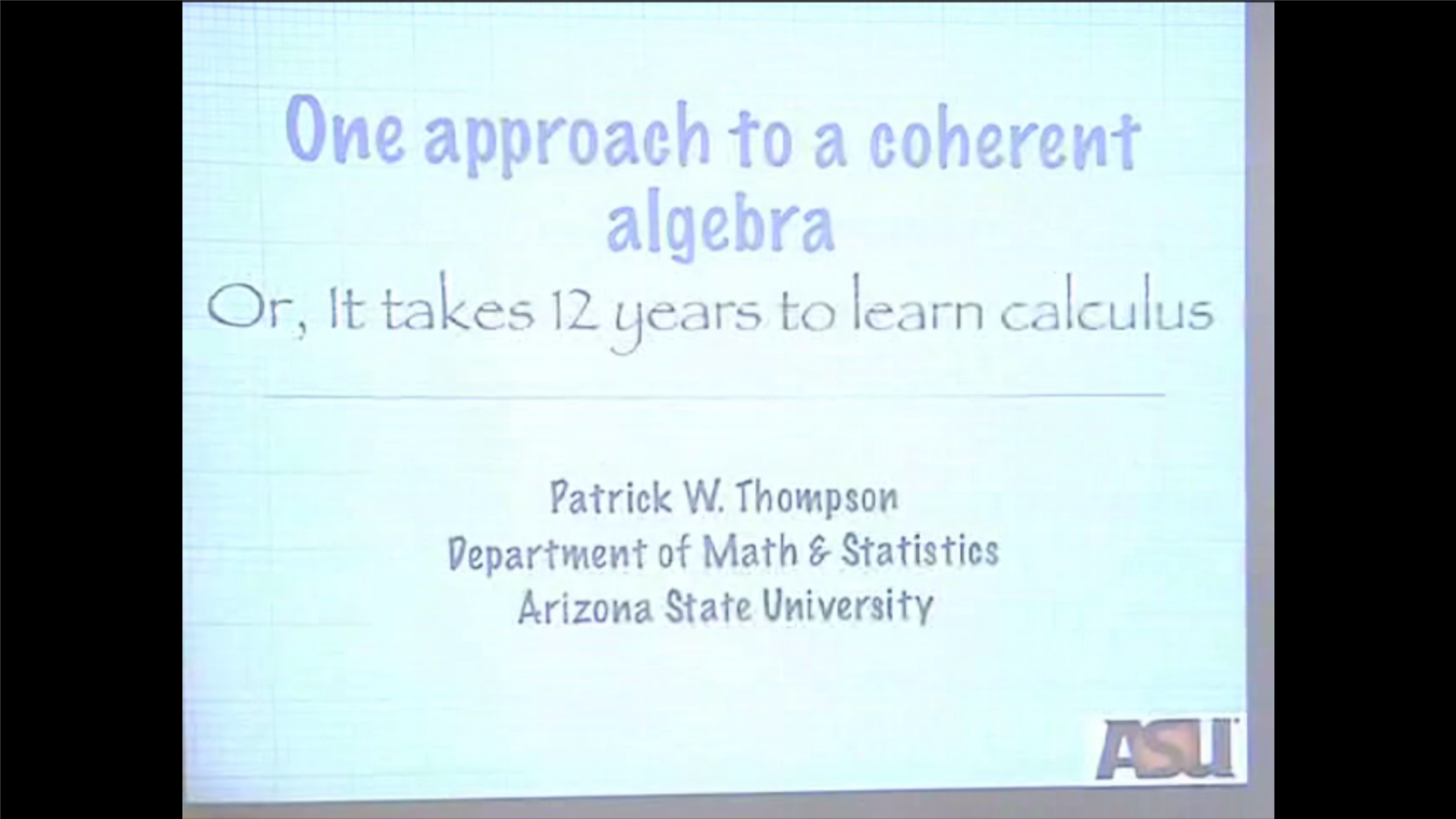 Critical Issues In Mathematics Education 2008: Parallel Sessions 2, question 1 Thumbnail