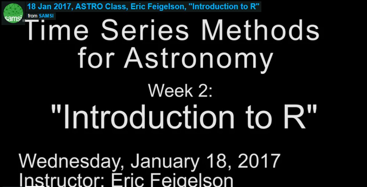 ASTRO Spring Course: Eric Feigelson-Time Series Methods for Astronomy, Introduction to ‘R’ Thumbnail