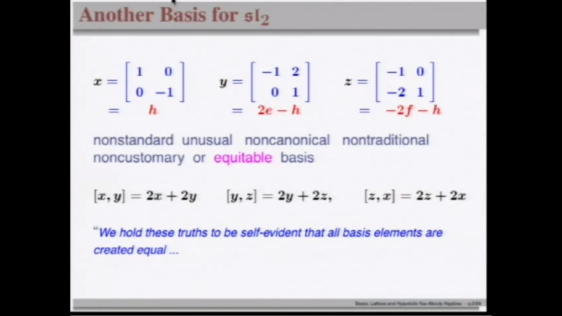 Bases, Lattices, Hyperbolic Kac-Moody Algebras Thumbnail